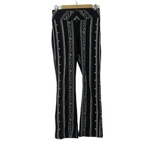 Equestrian Black White Striped Flare Pants Boho Western Hippie